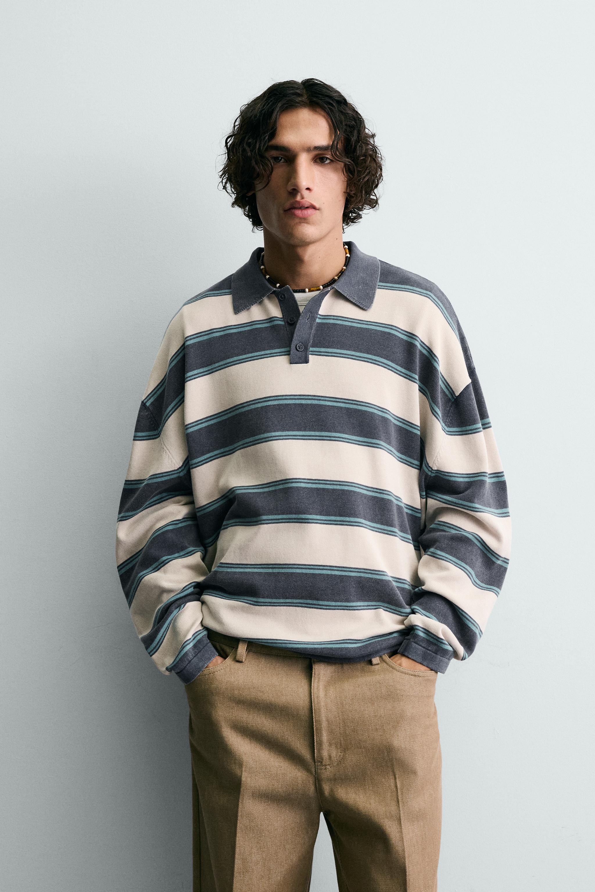 POLO EN MAILLE RAYÉ RELAXED FIT
